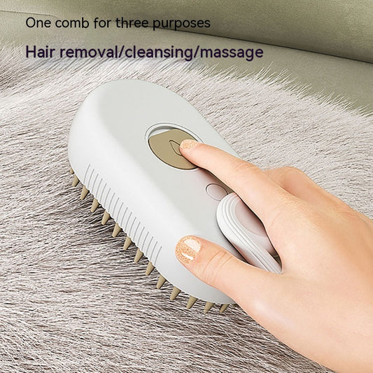 Brosse Vapeur 3-en-1 pour Chiens & Chats – Massage, Spray & Démêlage